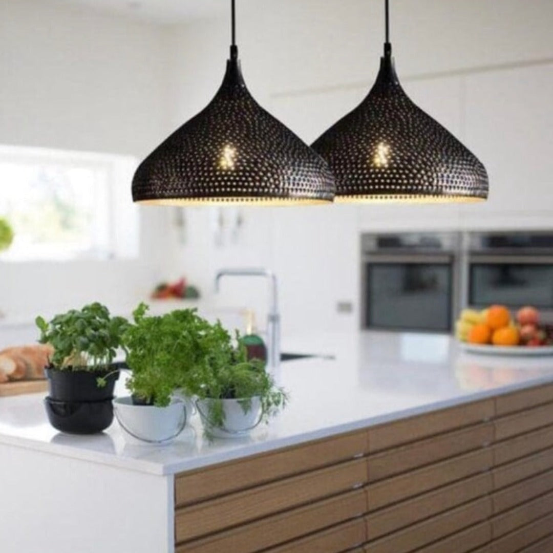 Black Dome Brass Light Fixture - Ref . 1806