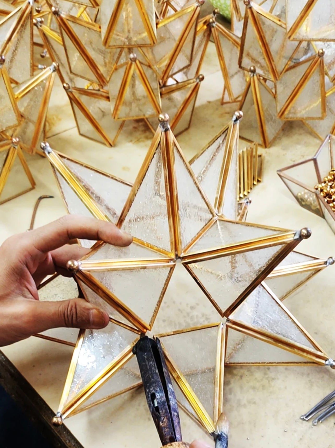 Moroccan Star Glass Ceiling Lamp - Ref. 1129