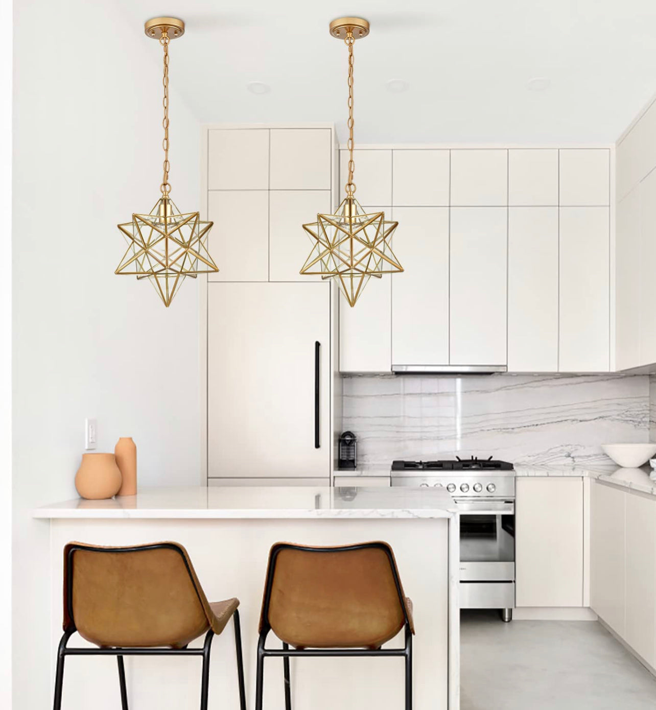 Moroccan Star Glass Ceiling Lamp - Ref. 1129