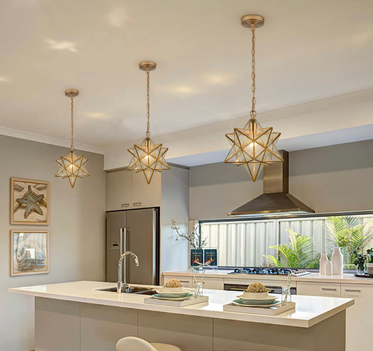 Moroccan Star Glass Ceiling Lamp - Ref. 1129