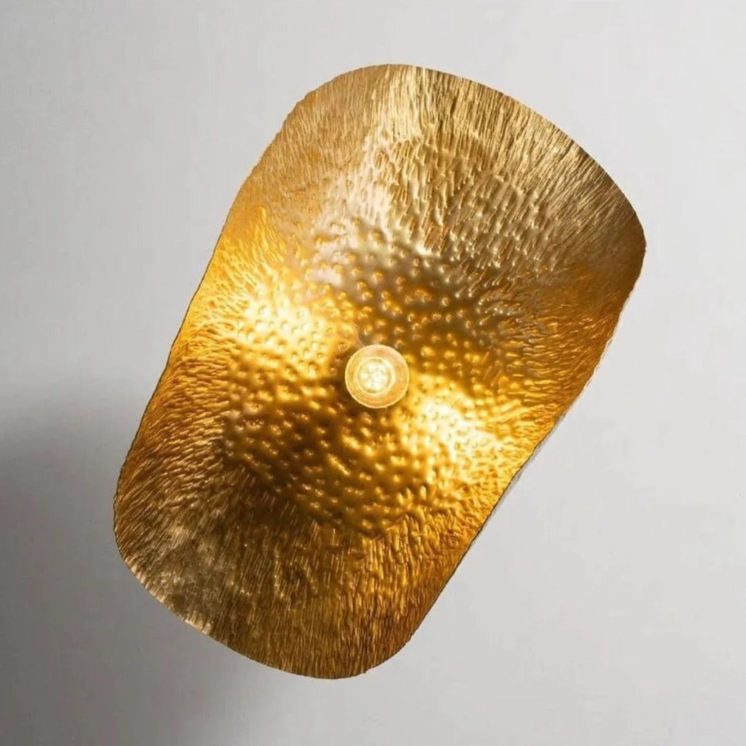 Hammered Antique Brass Dome Light Fixture - Ref . 1807