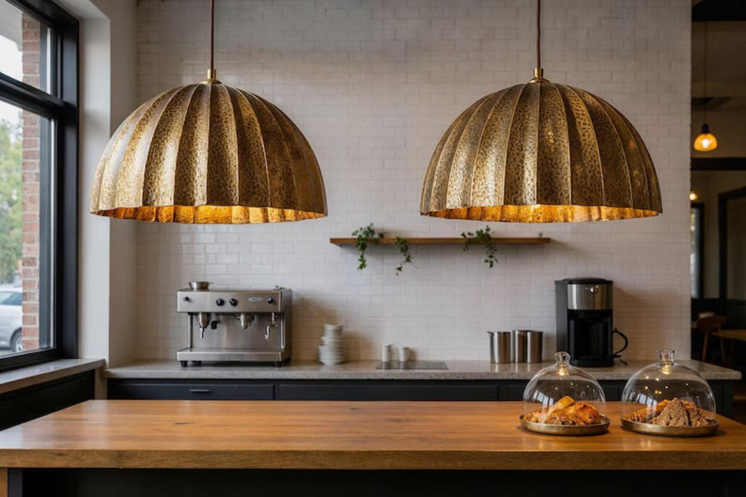 Gold Brass Dome Light Fixture Ref. 1835