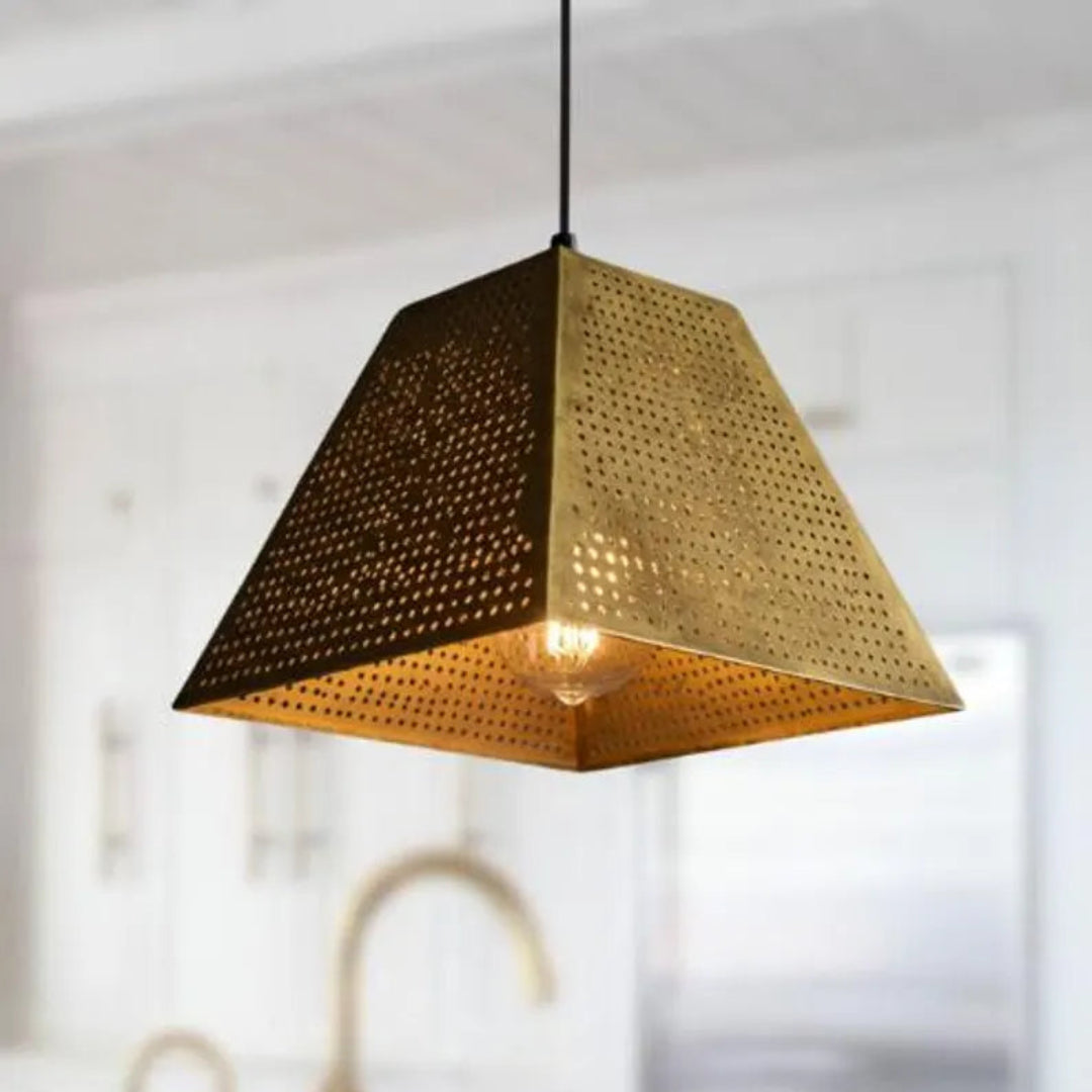 Gold Brass Dome Light Fixture Ref. 1842