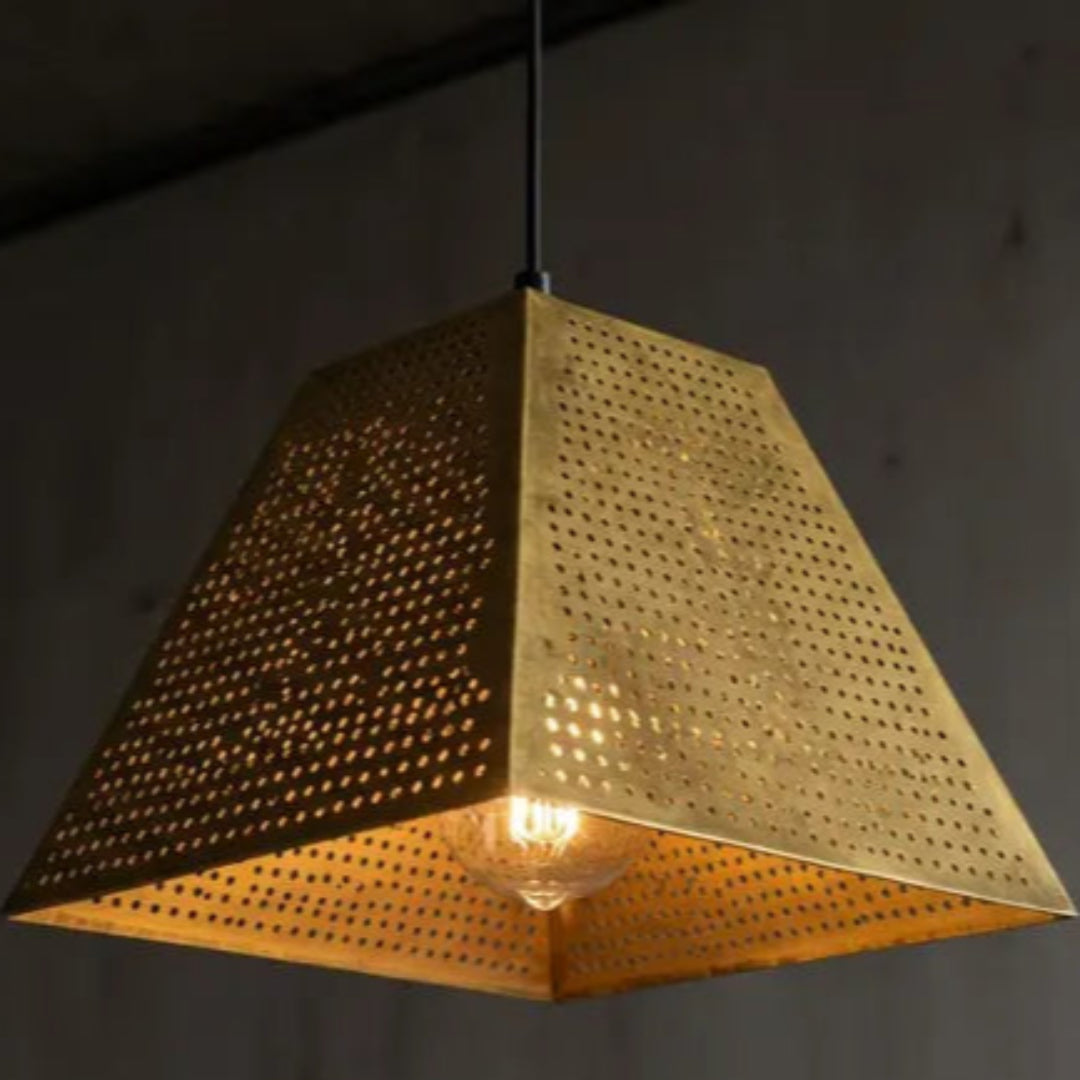 Gold Brass Dome Light Fixture Ref. 1842