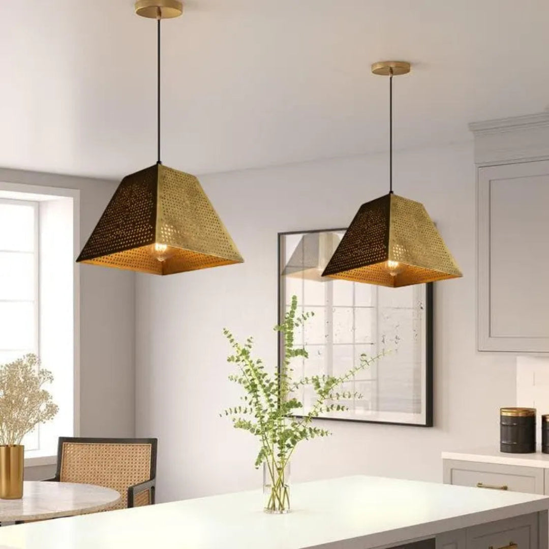 Gold Brass Dome Light Fixture Ref. 1842
