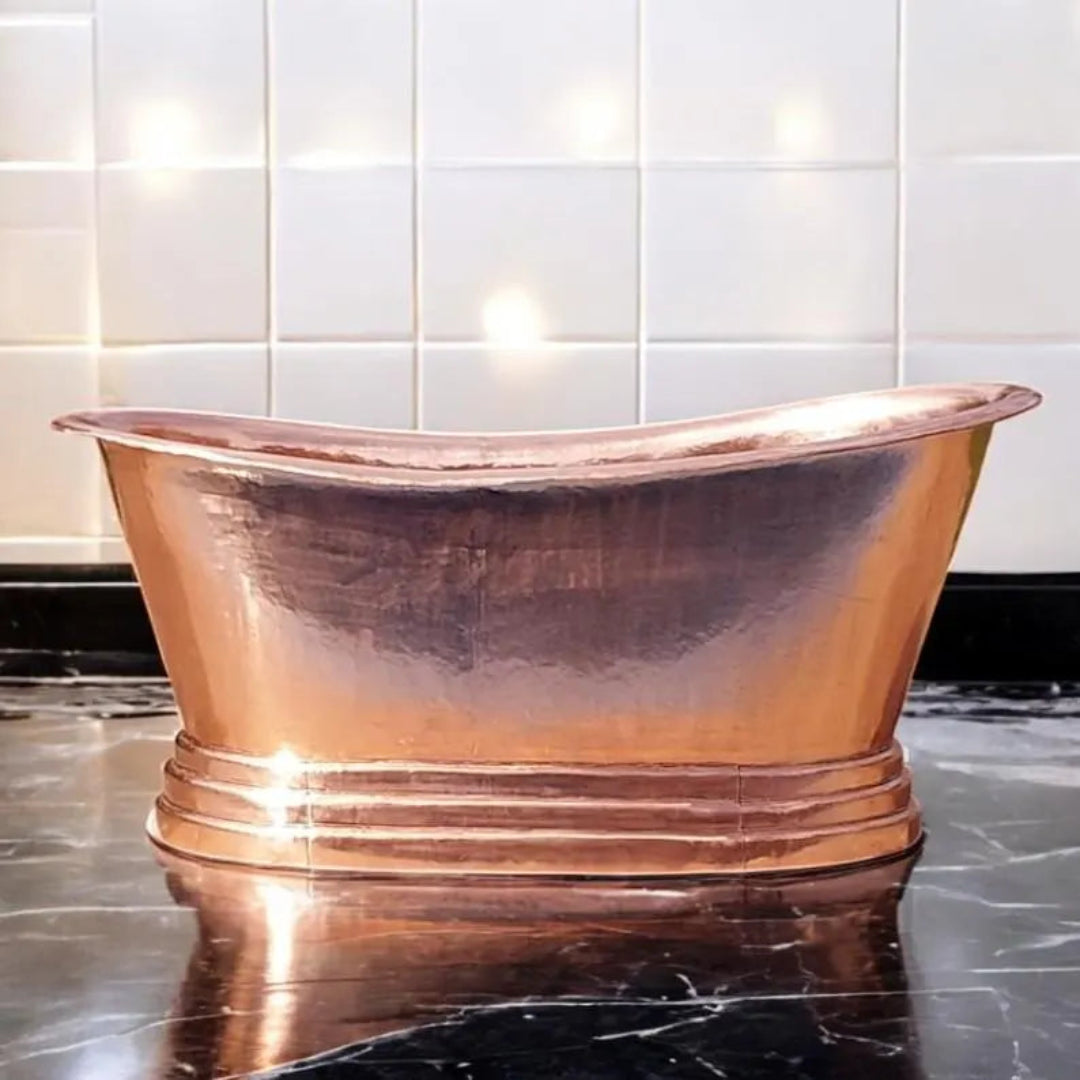 Handmade Copper Soaking Tub – Patina Finish Luxurious Bathroom Bathtub - Ref. 7000