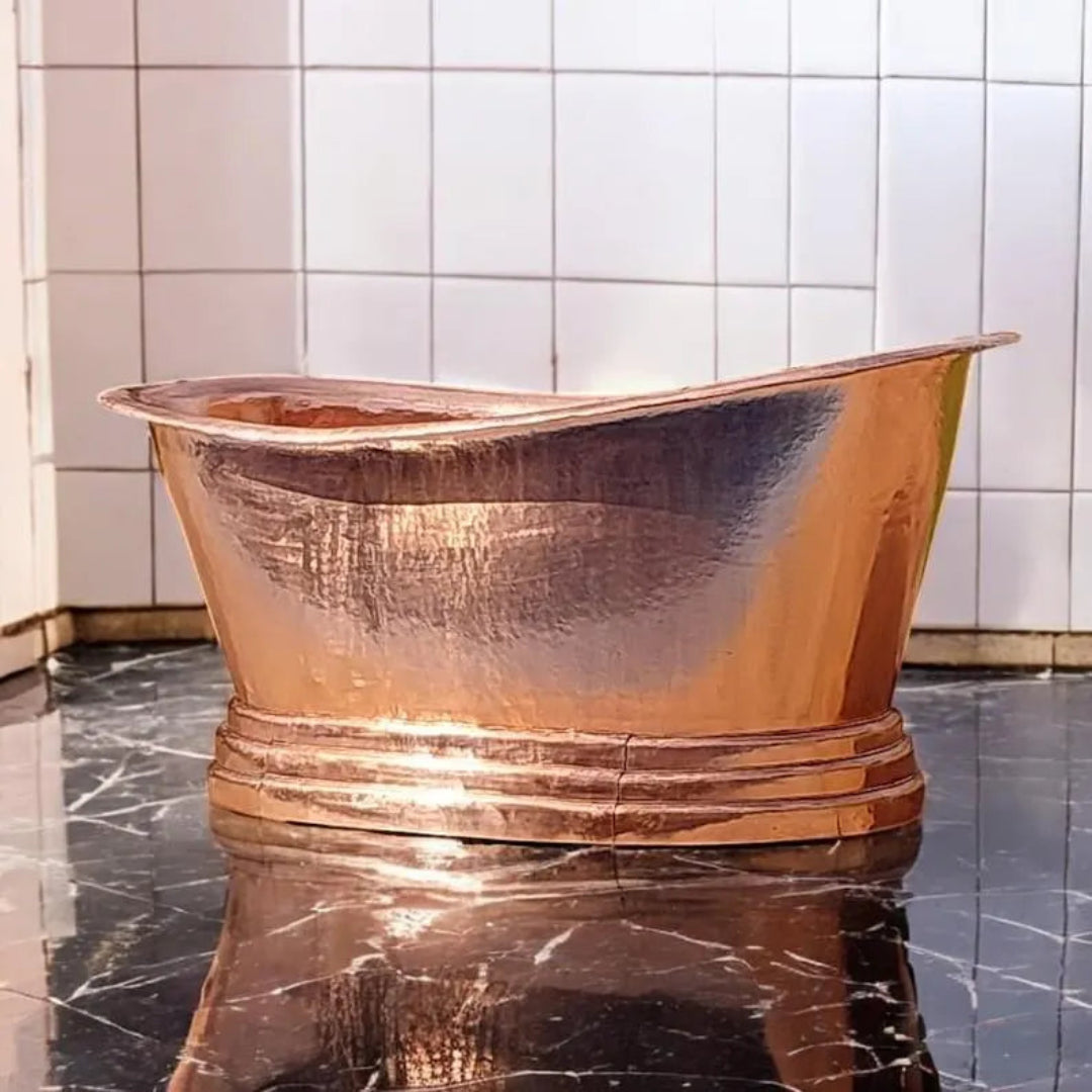 Handmade Copper Soaking Tub – Patina Finish Luxurious Bathroom Bathtub - Ref. 7000