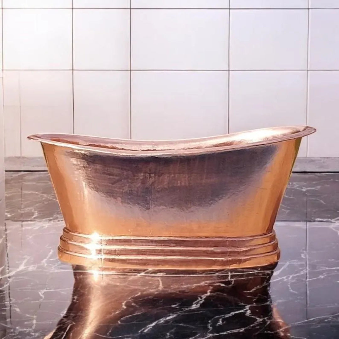 Handmade Copper Soaking Tub – Patina Finish Luxurious Bathroom Bathtub - Ref. 7000