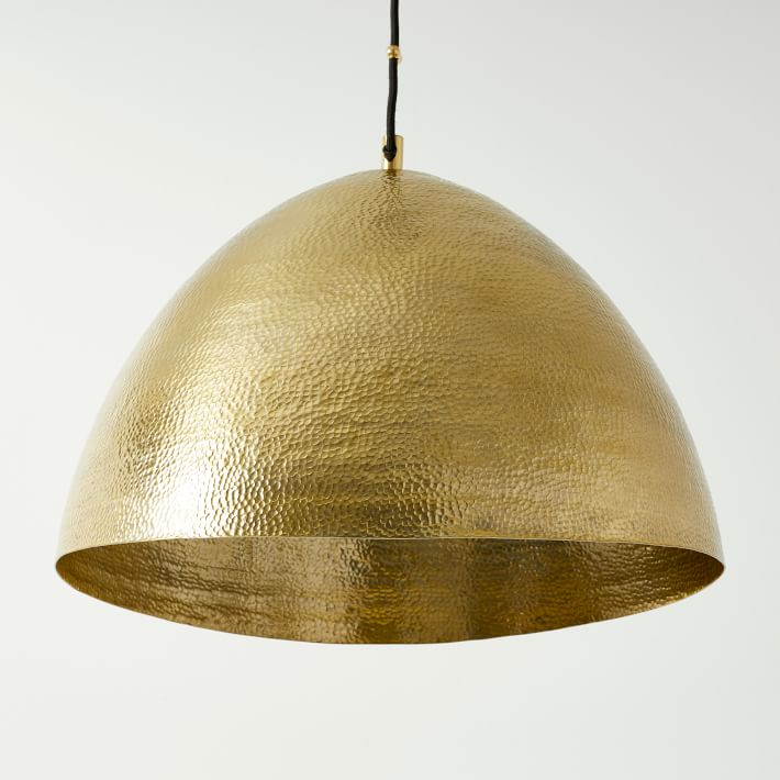 Hammered Gold Brass Dome Light Fixture - Ref . 1812