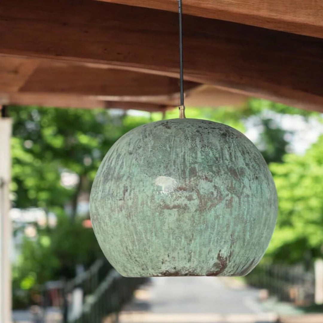 Oxidized Brass Copper Dome Light Fixture - Ref. 1843