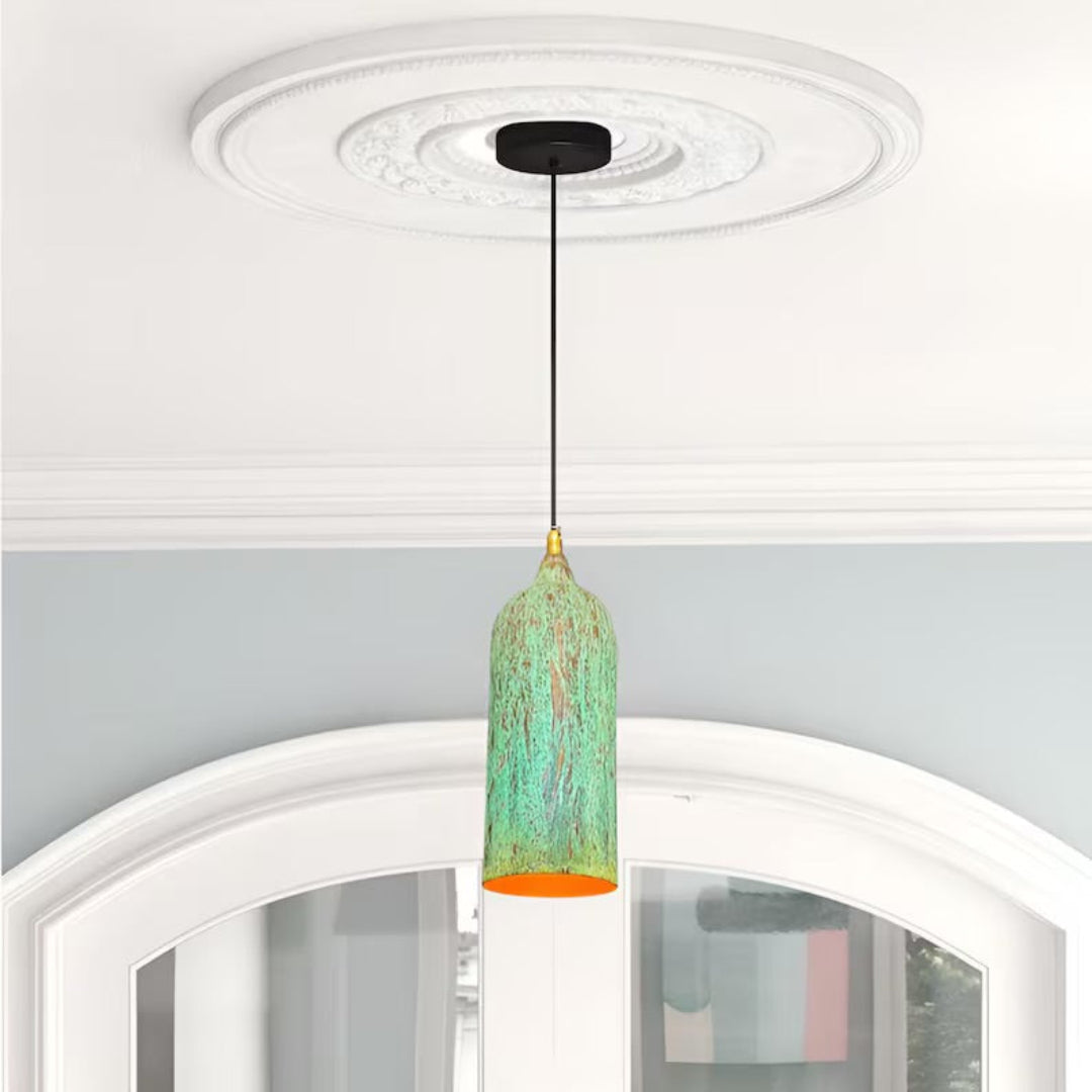 Oxidized Brass Copper Dome Light Fixture Ref. 1846