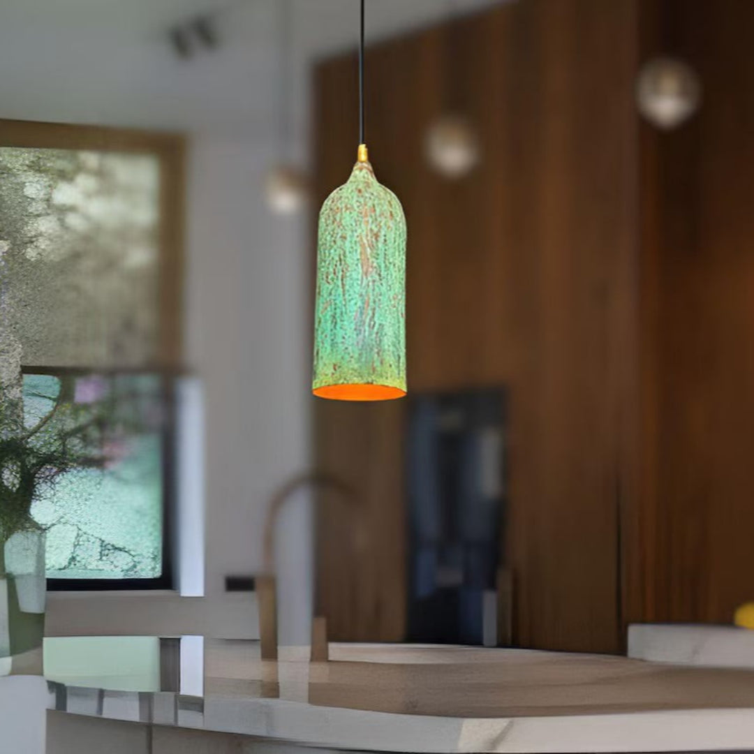 Oxidized Brass Copper Dome Light Fixture Ref. 1846