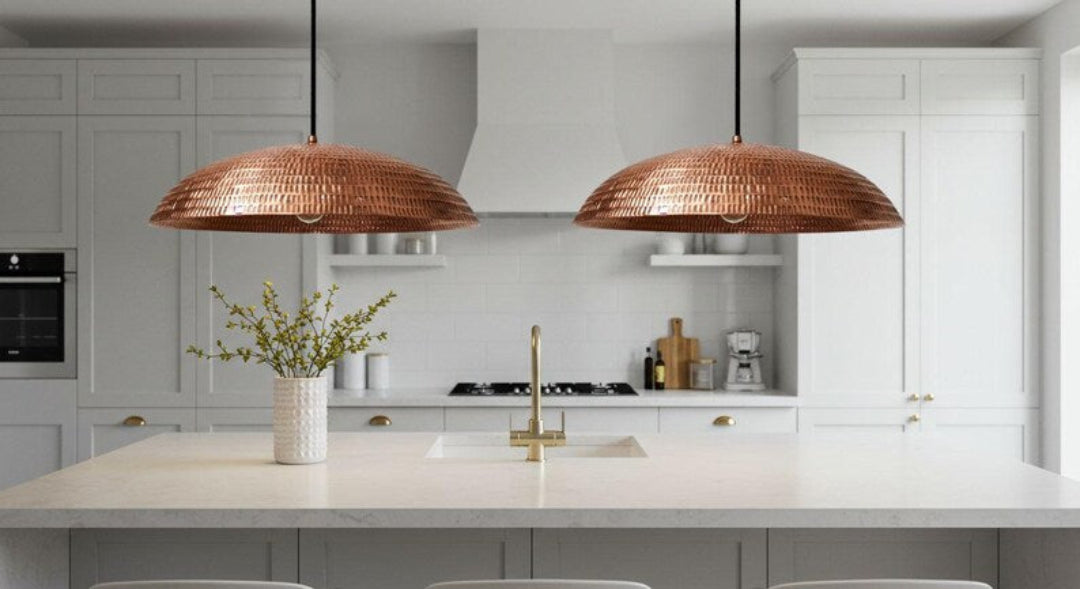 Oxidized Hammerd Copper Dome Light Fixture Ref. 1838