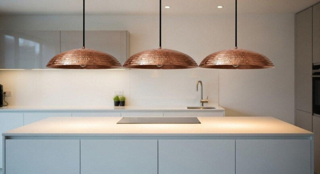 Oxidized Hammerd Copper Dome Light Fixture Ref. 1838