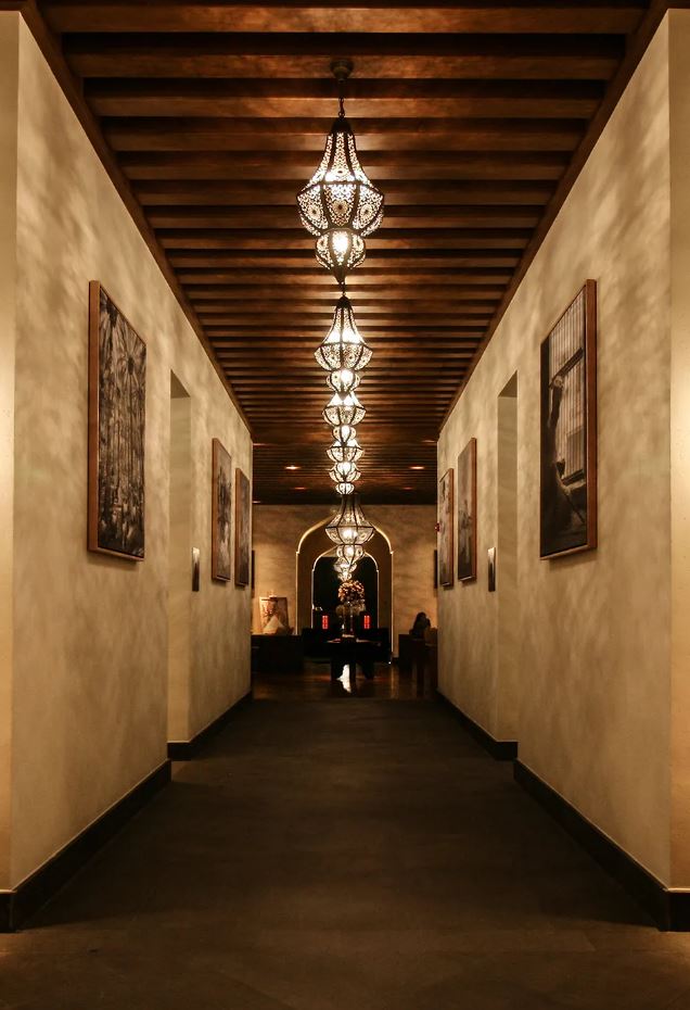 Moroccan Ceiling Lights Hanging in a Hallway in Jordan - EDKEN LIGHTING