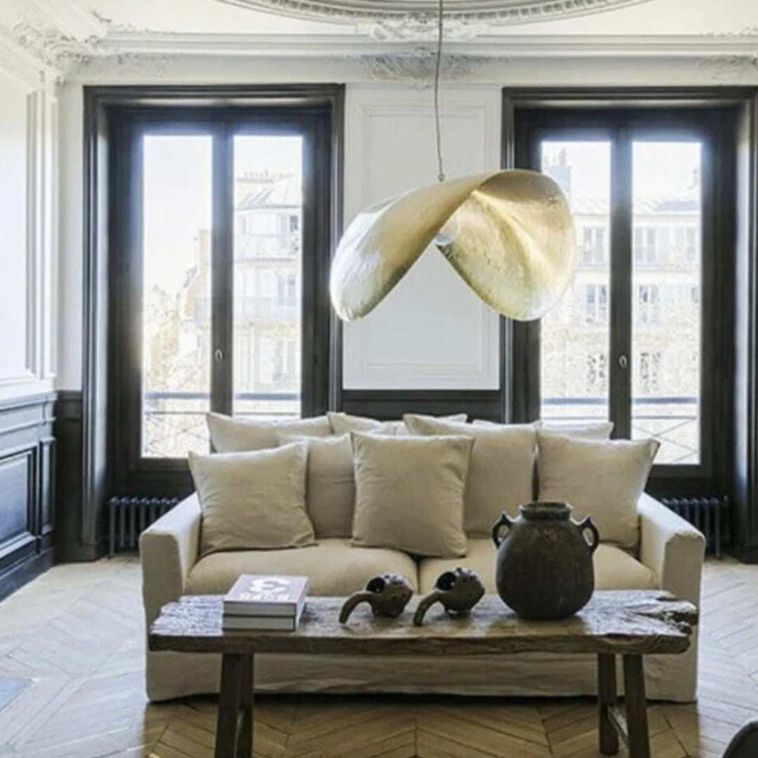 Hammered Antique Brass Dome Light Fixture - Ref . 1823