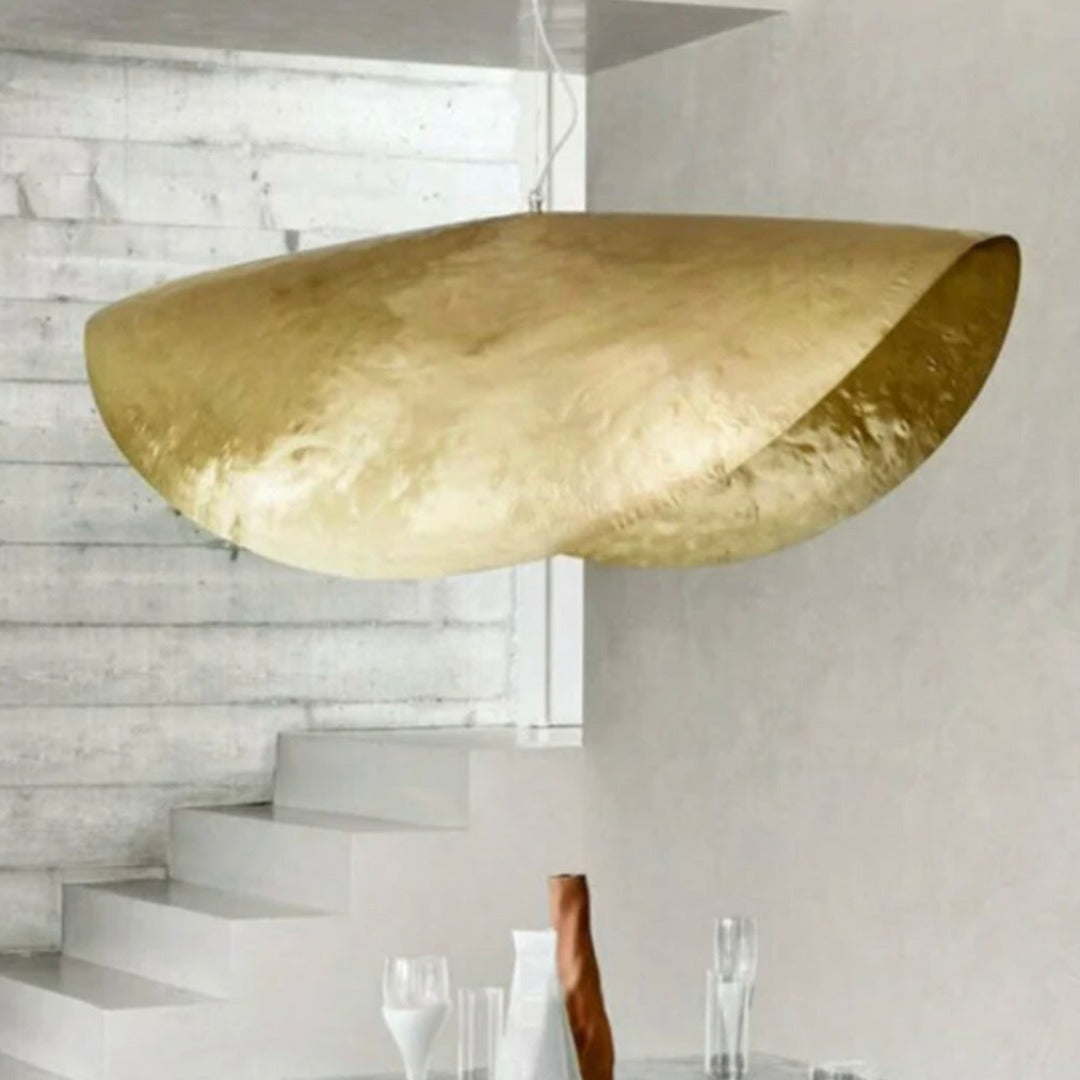 Hammered Antique Brass Dome Light Fixture - Ref . 1823