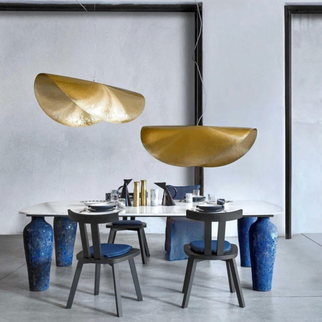 Hammered Antique Brass Dome Light Fixture - Ref . 1823