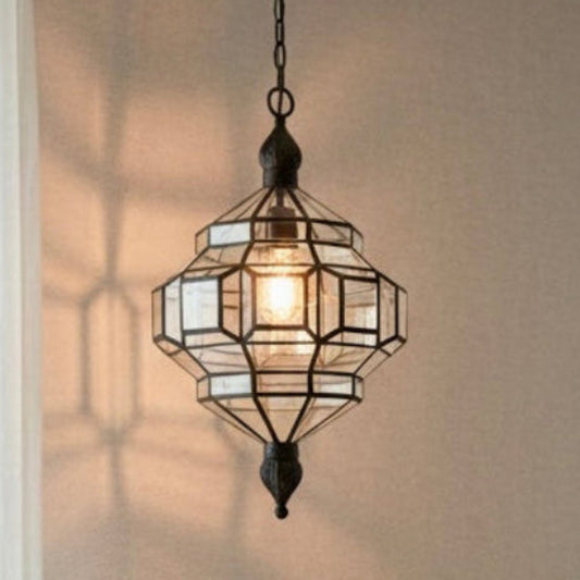 Traditional Moroccan gold brass lamp for luxury home decor and bohemian interiors