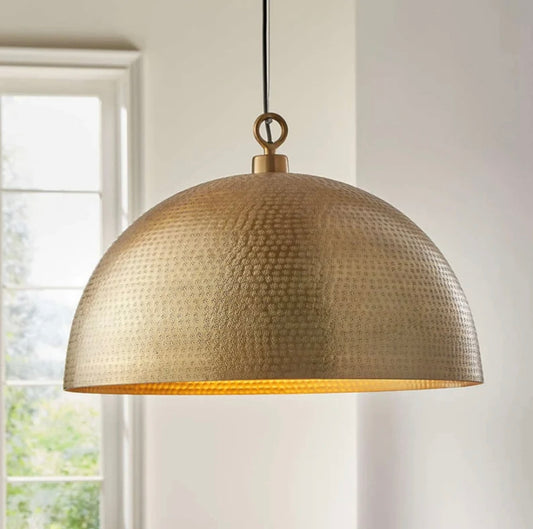 Hammered Gold Brass Dome Light Fixture - Ref . 1810