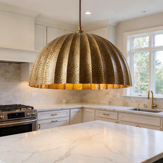 Gold Brass Dome Light Fixture  Ref. 1835