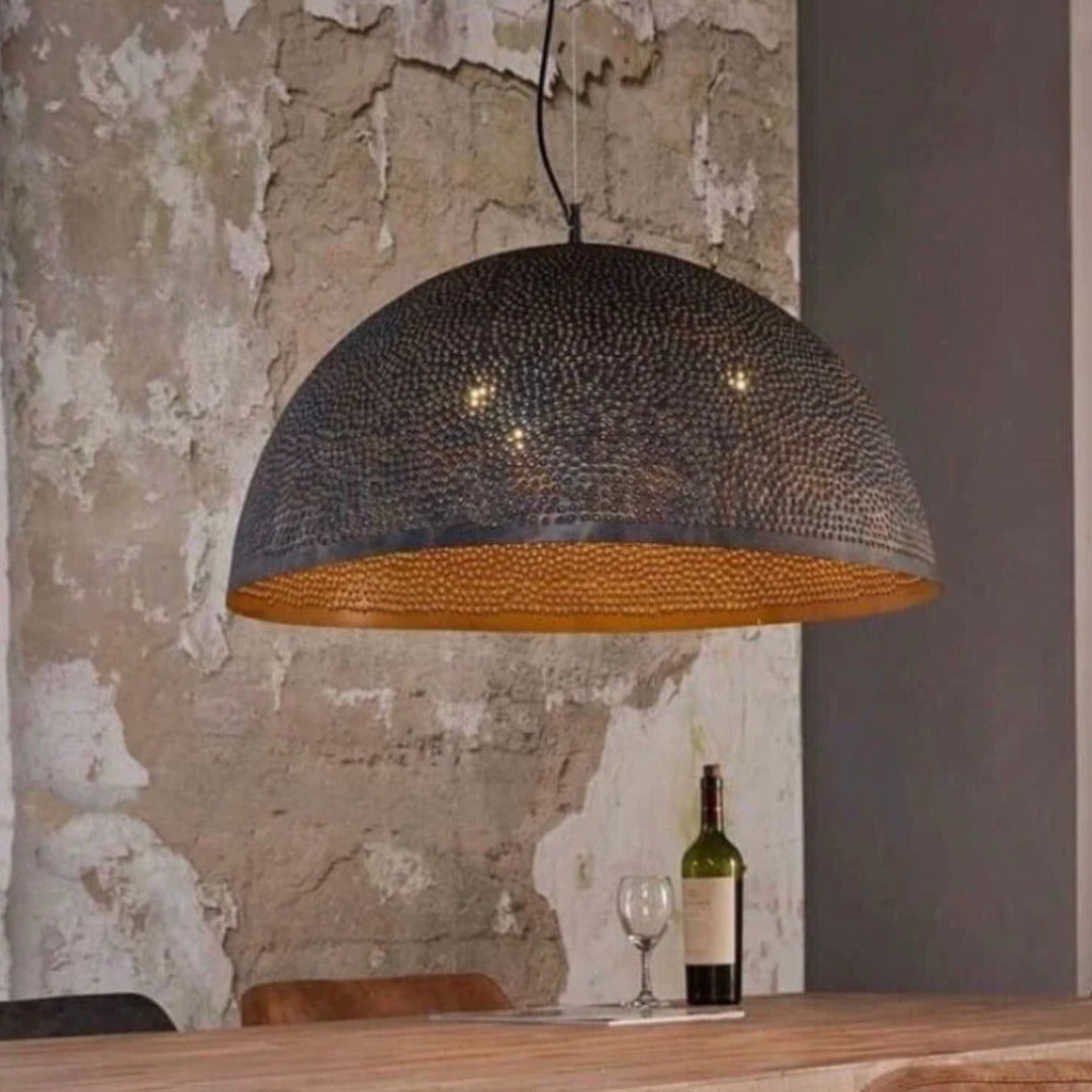 Hammered Dome black Light Fixture - Ref . 1818