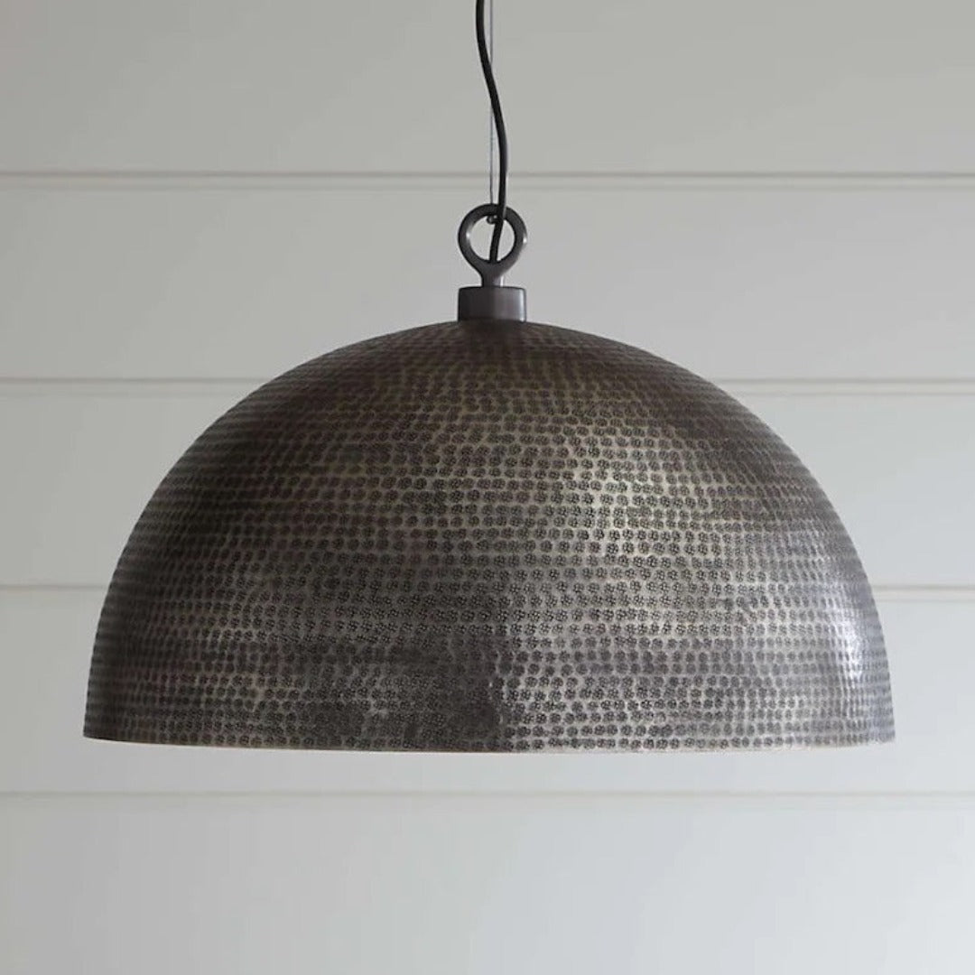 Hammered Dome black Light  Fixture - Ref . 1802