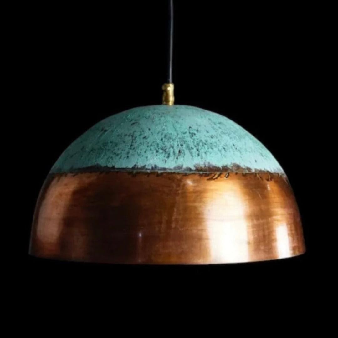 Antique Brass Copper Dome Light Fixture - Ref.1820