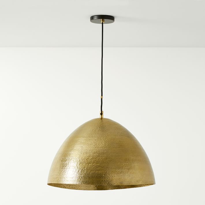 Hammered Gold Brass Dome Light Fixture - Ref . 1812