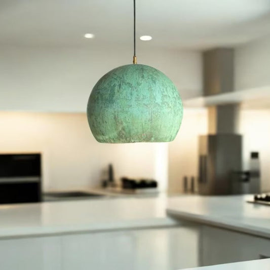 Oxidized Brass Copper Dome Light Fixture - Ref. 1843