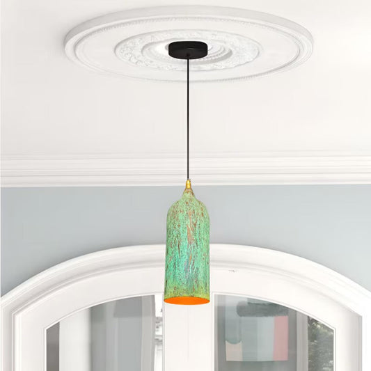 Oxidized Brass Copper Dome Light Fixture Ref. 1846
