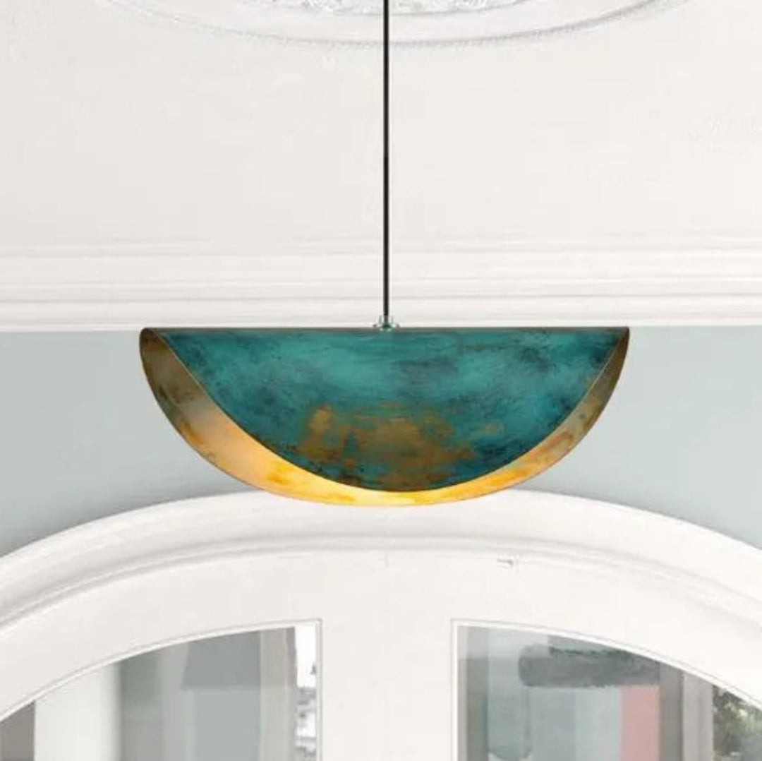 Oxidized Bronnze  Brass Dome Light Fixture Ref. 1836