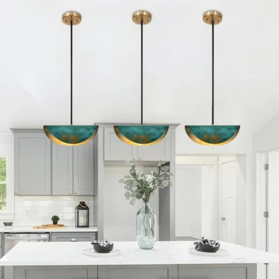 Oxidized Bronnze  Brass Dome Light Fixture Ref. 1836