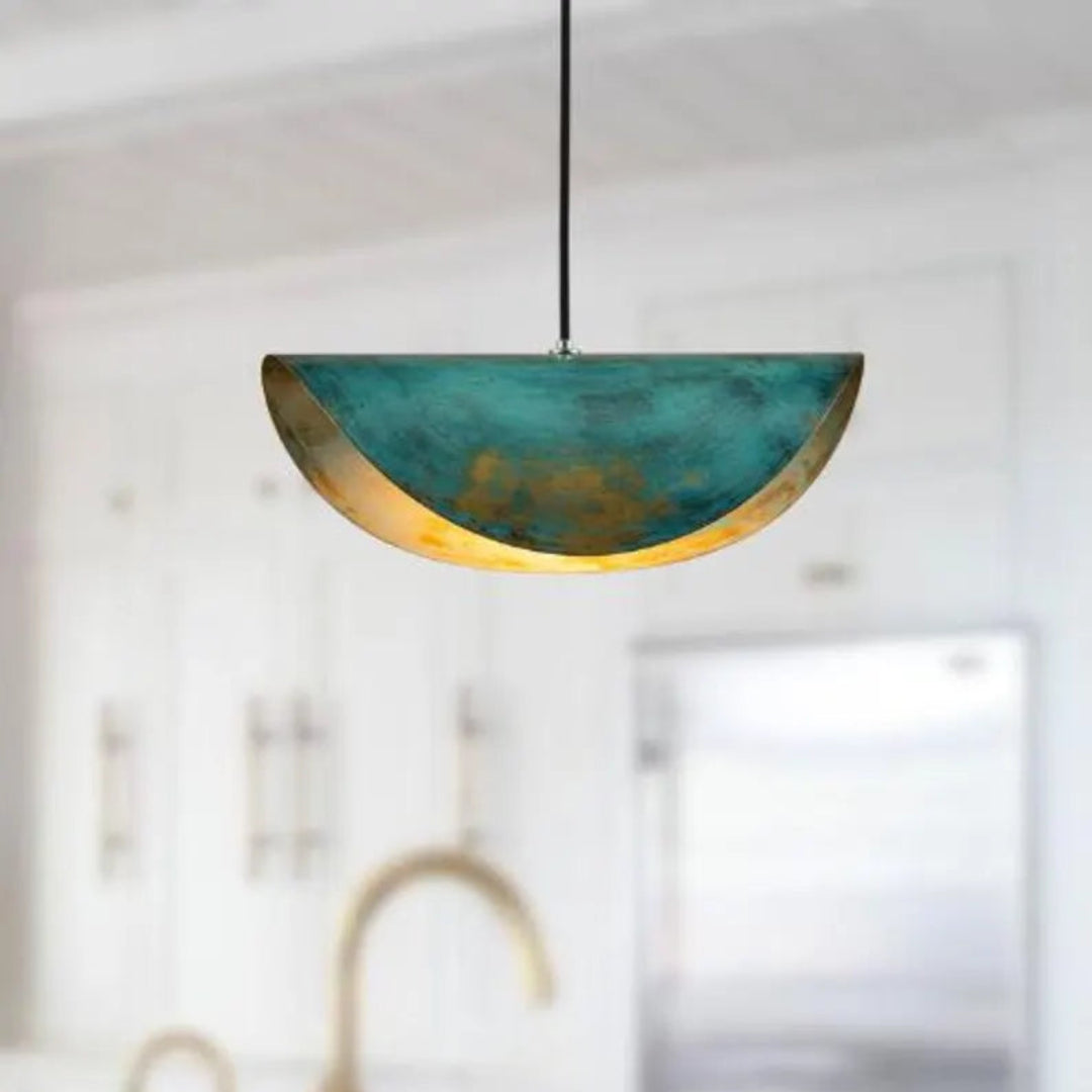 Oxidized Bronnze  Brass Dome Light Fixture Ref. 1836