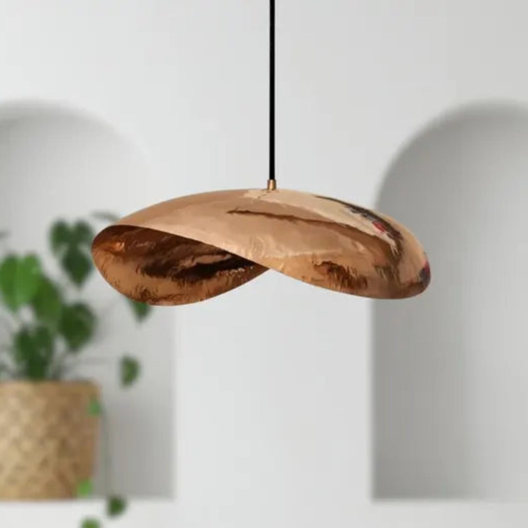 Oxidized Hammerd Copper Dome Light Fixture Ref. 1837