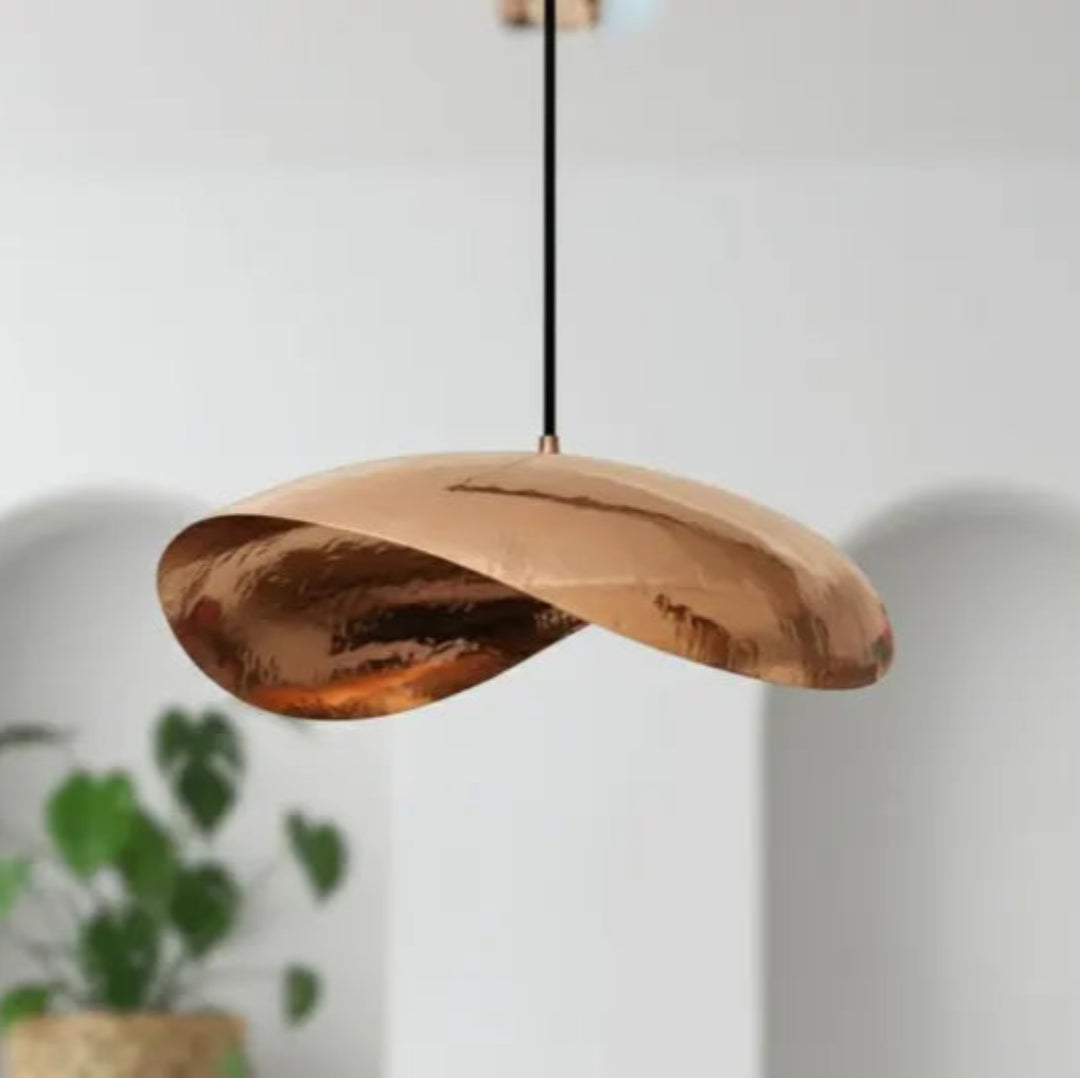 Oxidized Hammerd Copper Dome Light Fixture Ref. 1837