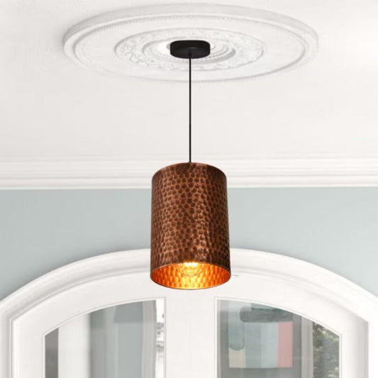 Oxidized Hammerd Copper Dome Light Fixture Ref. 1845