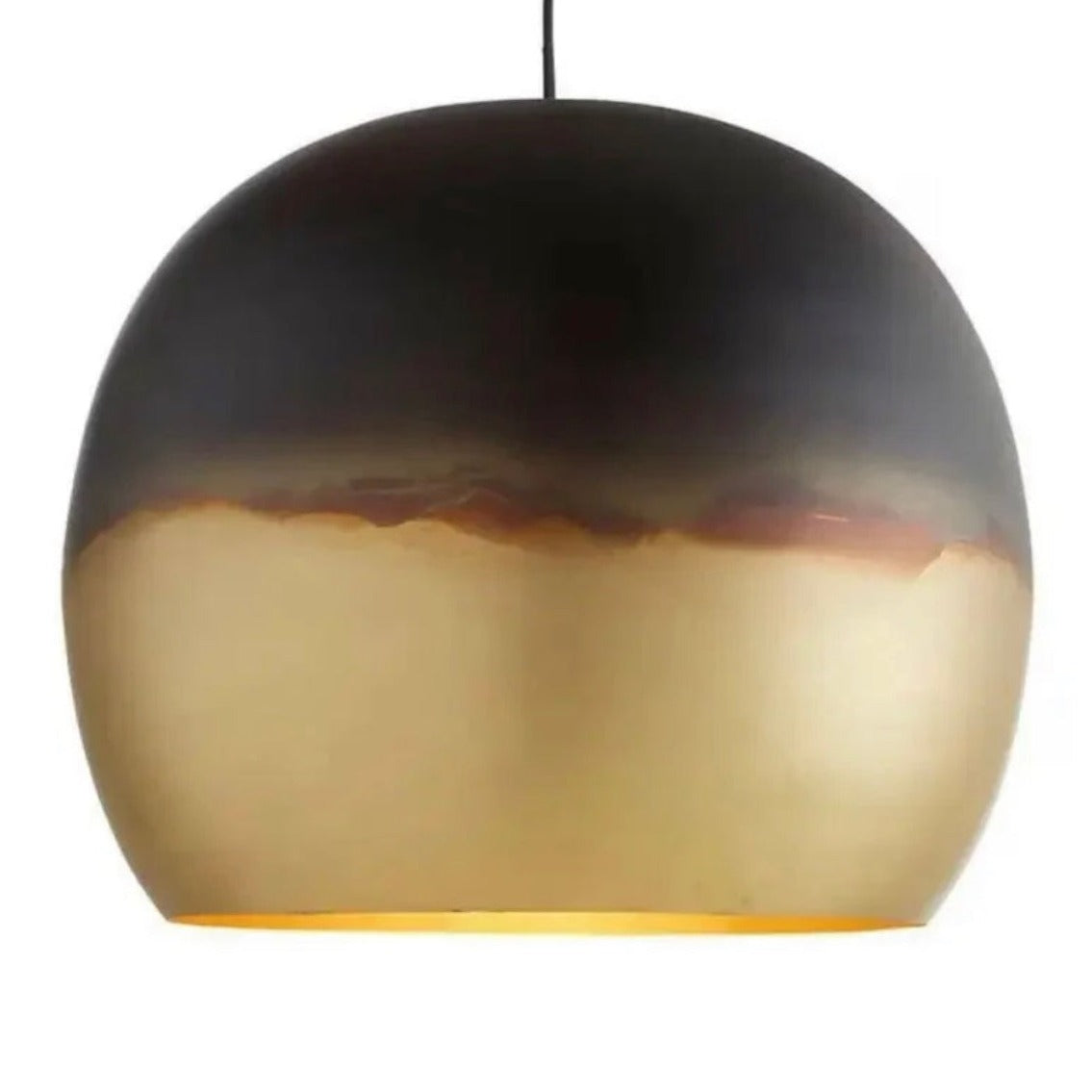 Brass Dome Light Fixture,Black With Gold Brass - Ref . 1817