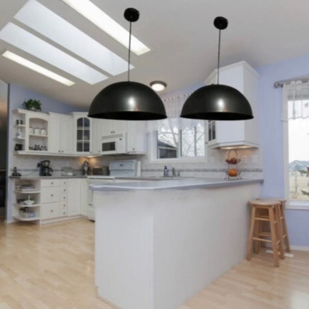 Black Dome Brass Light Fixture - Ref . 1821