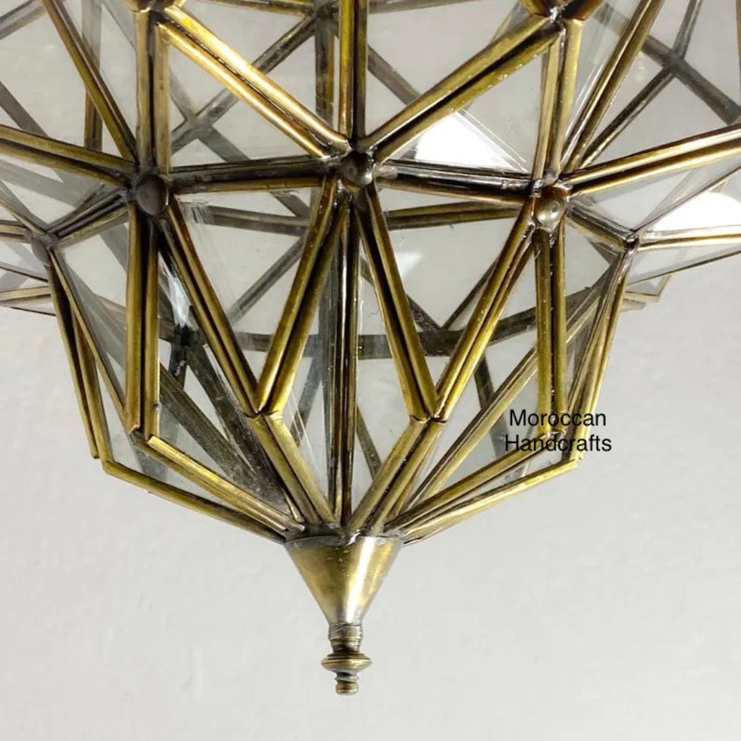Modern Moroccan glass pendant lighting, perfect for boho-chic and minimalist interior designs.